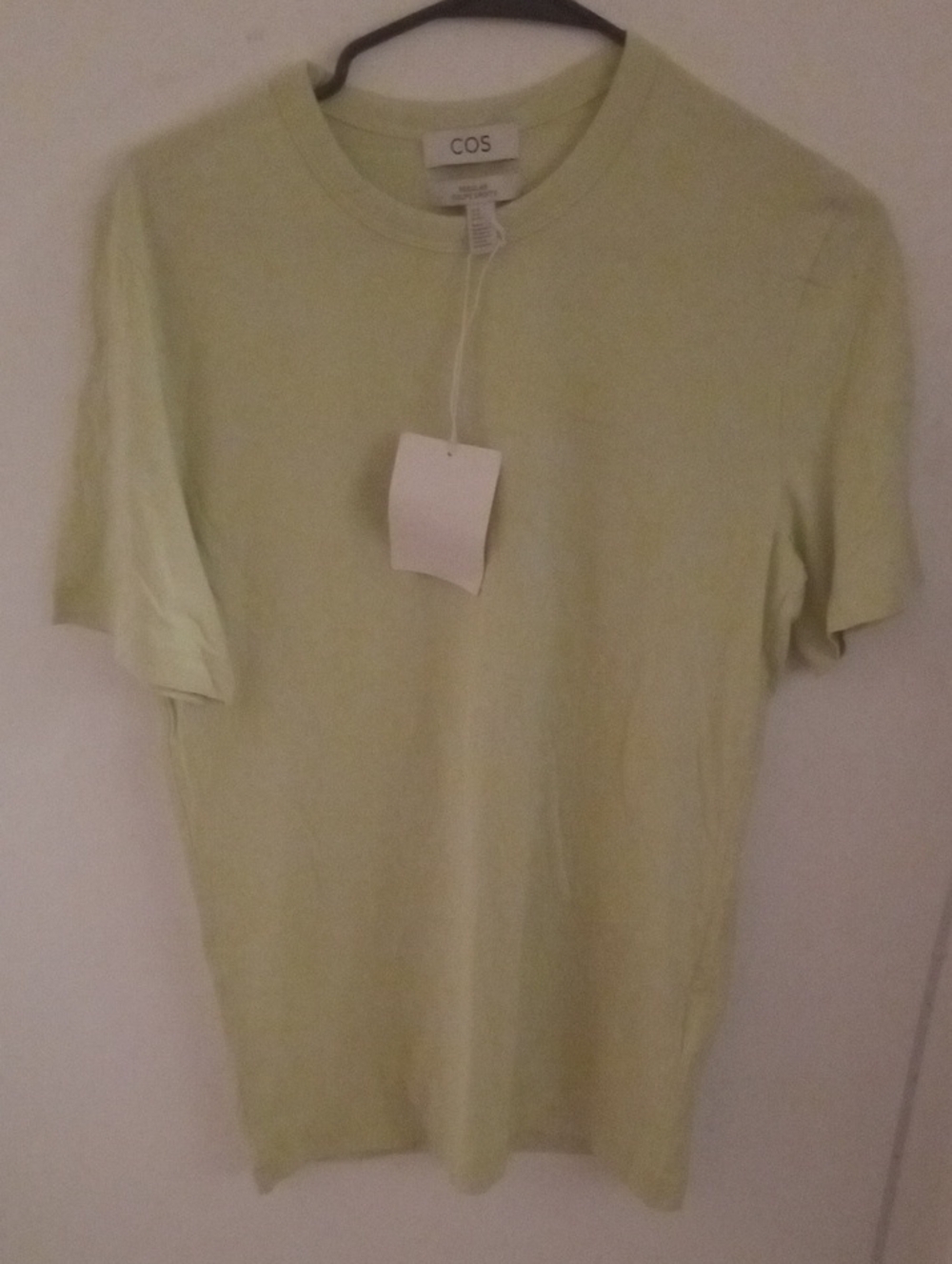 COS Short-Sleeve Crewneck T-Shirt in Pale Lime Size XS